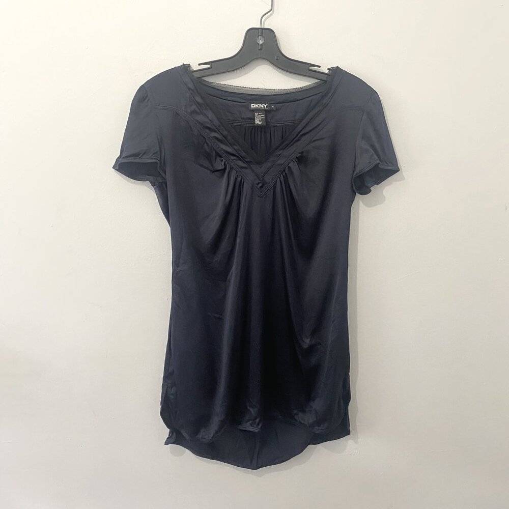 DKNY Indigo Blue Silk Top Women’s Size 4